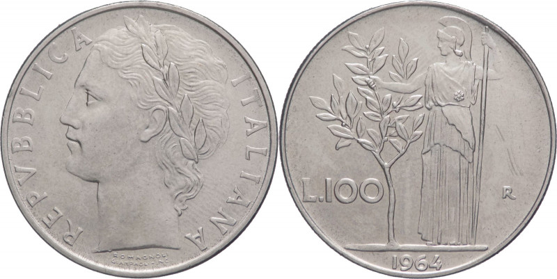 Repubblica italiana - Monetazione in Lire (1946-2001) - 100 Lire "Minerva" 1964 ...