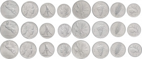 Repubblica Italiana (dal 1946) - Monetazione in lire - (1946-2001) - lotto di 12 monete da 1, 2, 5 e 10 lire dal 1948 al 1950 -It

med.mSPL

SPEDI...