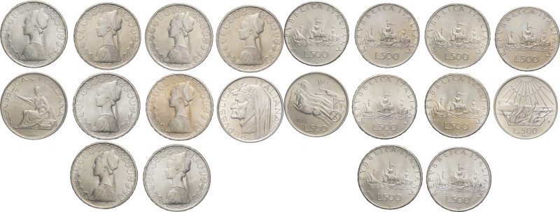 Repubblica Italiana (dal 1946) - Monetazione in lire (1946-2001) - Lotto di 10 e...