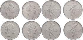 Repubblica Italiana (dal 1946) - Monetazione in lire (1946-2001) - lotto di 4 pezzi da 50 lire vulcano (1962- 1963-1964-1965) - Ac

med.qSPL

SPED...