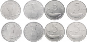 Repubblica Italiana (dal 1946) - Monetazione in lire (1946-2001) - lotto di 4 pezzi da 5 lire 1989 timone rovesciato - It

FDC

SPEDIZIONE SOLO IN...