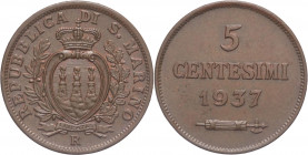 San Marino - Vecchia Monetazione (1864-1938) - 5 centesimi 1937- Gig. 37 - Cu

FDC

SPEDIZIONE SOLO IN ITALIA - SHIPPING ONLY IN ITALY