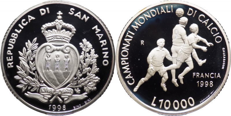 San Marino - Anno 1998 - Moneta Celebrativa da Lire 10000 - "Campionati Mondiali...