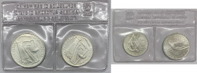 San Marino - Anno 1988 - Cofanetto contenente Dittico di due monete d'argento da 500 e da 1000 Lire. Monete celebrative della XV Olimpiade invernale d...