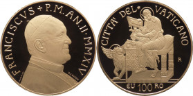 Vaticano - Francesco I, Bergoglio (dal 2013) - 2014 - Moneta da 100 euro in Au. - Gli Evangelisti: San Marco - In cofanetto originale.

FS

SPEDIZ...
