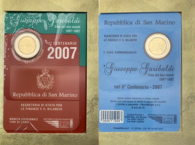 San Marino - Monetazione in Euro (dal 2001) - 2 Euro commemorativo "Giuseppe Gar...