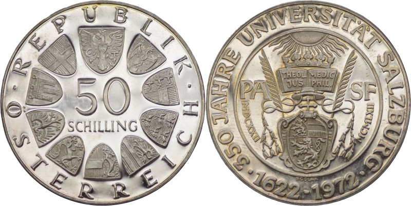 Austria - repubblica (dal 1945) - 50 shilling 1972 "350° anniversario dell'Unive...