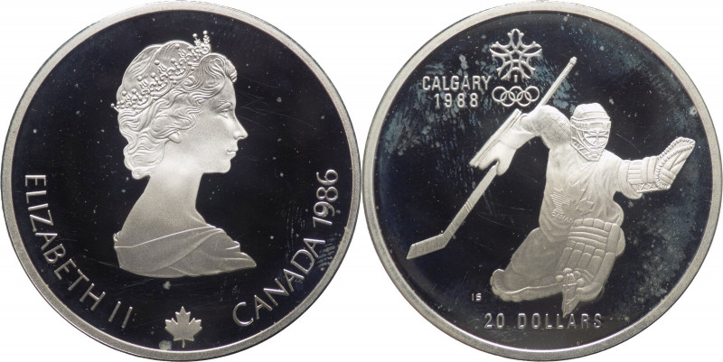 Canada - Elisabetta II (dal 1952) - 20 dollari 1986 XV Olimpiadi invernali - Ch#...