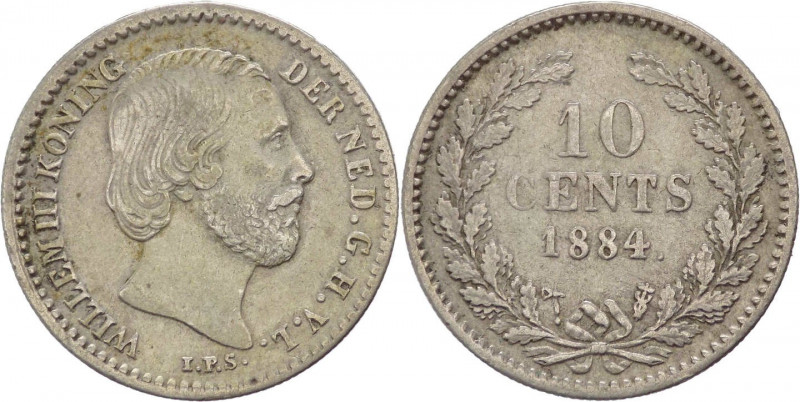 Olanda - Guglielmo III (1849-1890) - 10 cent 1884 - KM# 80 - Ag 

BB 

SPEDI...