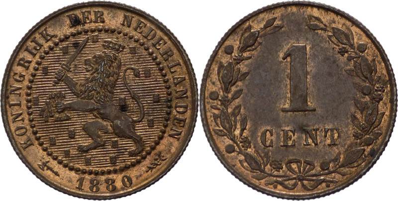 Olanda - Guglielmo III (1849-1890) - 1 cent 1880 - KM# 107 - Cu

mSPL

SPEDI...