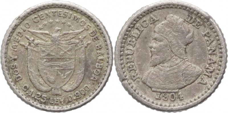 Panama - Repubblica (dal 1903) - 2,5 Centesimos 1904 - KM# 1 - Ag - 1,28 g; Ø 10...