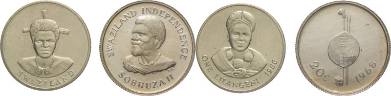 Swaziland - Sobhuza II (1968-1982) e Mswati III (1986-2018) - lotto di 2 monete ...