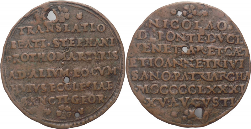 Venezia - Medaglia commemorativa della traslazione delle spoglie di Santo Stefan...