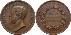 Vittorio Emanuele II (1861-1878) - Medaglia 1862 emessa a ricordo della partecipazione del Ministero dell'Agricoltura Industria e Commercio all' espos...