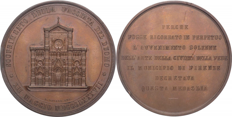 Italia - Firenze - Medaglia per lo scoprimento della facciata del Duomo - 1887 -...