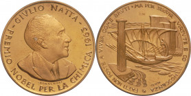 Italia - medaglia a tema Fatti non foste a viver come brvti, ma per servir virtvte e conoscenza - Premio Nobel per la Chimica 1963 - Giulio Natta - Ae...