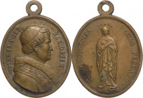 Pio IX , Mastai Ferretti (1846-1878) - medaglia straordinaria commemorativa della seduta del Concilio Ecumenico dell' 8 Dicembre 1869 - Ae - con appic...