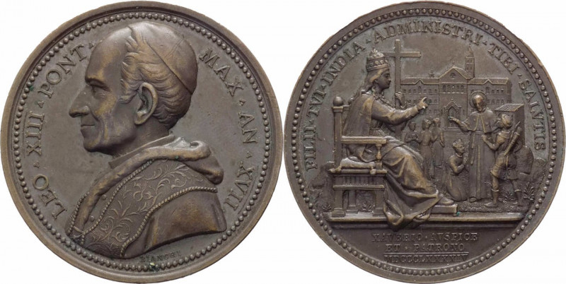 Italia - Leone XIII (1878-1903) - Medaglia Anno XVII - Istituzione Seminari Indi...