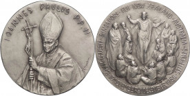 Città del Vaticano - Giovanni Paolo II, Wojtila (1978-2005) - medaglia per il viaggio in Sud America - 1985 - Opus Rudelli - Ag.800 -gr. 17,89 ; Ø 36 ...