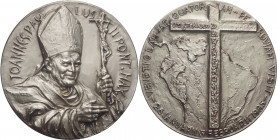 Città del Vaticano - Giovanni Paolo II, Wojtila (1978-2005) - medaglia per il viaggio in Oriente - 1986 - Opus Manfrini - Ag.800 -gr. 22,51 ; Ø 35 mm...