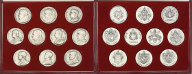 Set di 8 Medaglie Papali raffiguranti i pontefici del XX secolo - coniazione privata - Ag.925 - grammi totali 687 circa - (Ciascuna medaglia ha diamet...