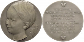 Belgio, Alberto I del Belgio (1909-1934), medaglia per la "Lega per la protezione dell'infanzia nera" al Congo belga; opus Rau 1933 - 61,62 g; 50 mm -...