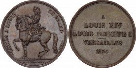 Francia - Medaglia riconio del 1845-1860 originariamente emessa nel 1836 commemorativa del monumento equestre eretto per Luigi XIV - mm 25; gr. 8,8 - ...