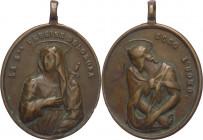 Italia - medaglia emessa nel XIX sec. devozionale della S. Vergine addolorata raffigurata su un verso frontale e nimbata mentre sull'altro Cristo fron...