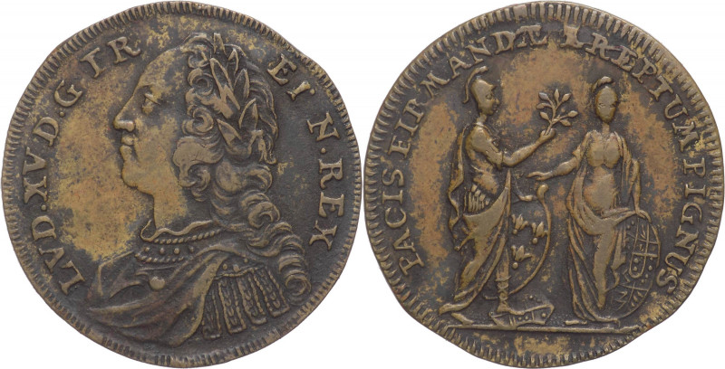 Francia - Luigi XV (1715-1774) gettone post 1719 - D/LVD·XV·D·G·FR·ET·NAV·REX. -...