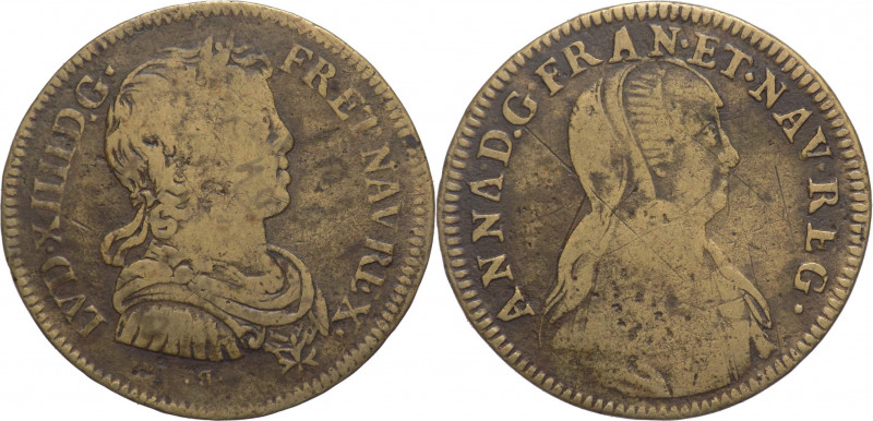 Francia - Luigi XIV (1643-1715) - gettone 1643-1665 circa; D/ .LVDOVICVS. XIIII....