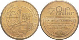 Stati Unito d'America (dal 1776) - 1 gettone da 1 dollaro spendibile all'interno dell' Esposizione di Seattle del 1962 - Ae - 21,03 g; Ø 39 mm

FDC...