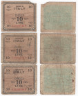 Italia - Occupazione degli Alleati - Allied Military Currency - lotto di 3 banconote da 10 lire 1943 

med.qBB 

SPEDIZIONE SOLO IN ITALIA - SHIPP...