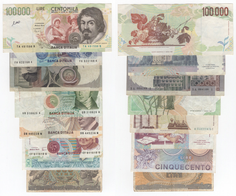 Repubblica Italiana (dal 1946) - monetazione in lire (1946-2001) - lotto di 8 ba...