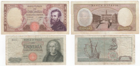 Repubblica Italiana (dal 1946) - monetazione in lire (1946-2001) - Lotto di 2 banconote da 10000 "Michelangelo" e 5000 "Colombo"

med.BB 

SPEDIZI...