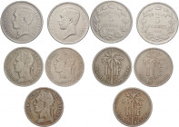 Albert I (1909-1934) - Lotto di 5 monete di cui 2 del Belgio e 3 del Congo belga - metalli vari 

med.qSPL

SPEDIZIONE SOLO IN ITALIA - SHIPPING O...