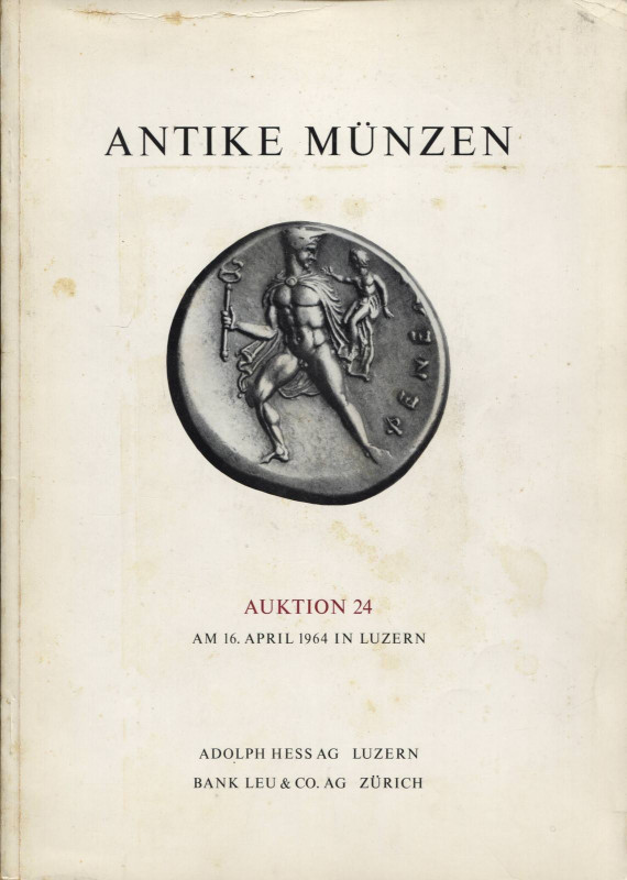 HESS A. - LEU BANK. – Auktion 24 Luzern, 16 – April, 1964. Antike munzen; Kelten...