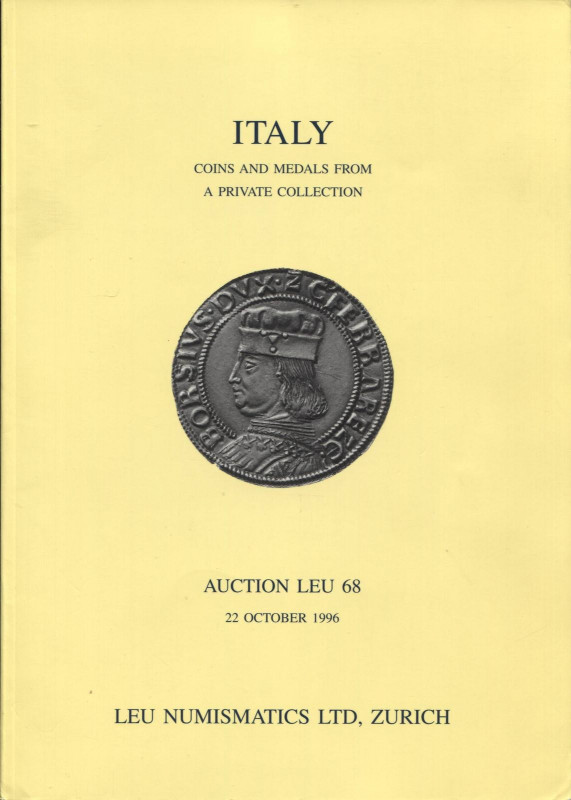 LEU NUM. LTD. – Zurich, 22 – October, 1996. Auction n 68 ITALY coins and medals ...