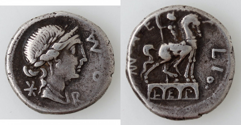Repubblica Romana. Gens Aemilia. Manio Aemilio Lepido. 114-113 a.C. Denario. Ag....