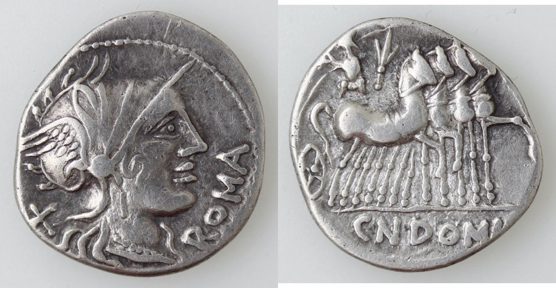 Repubblica Romana. Gens Domitia. Cnaeus Domitius Ahenobarbus. 116-115 a.C. Denar...