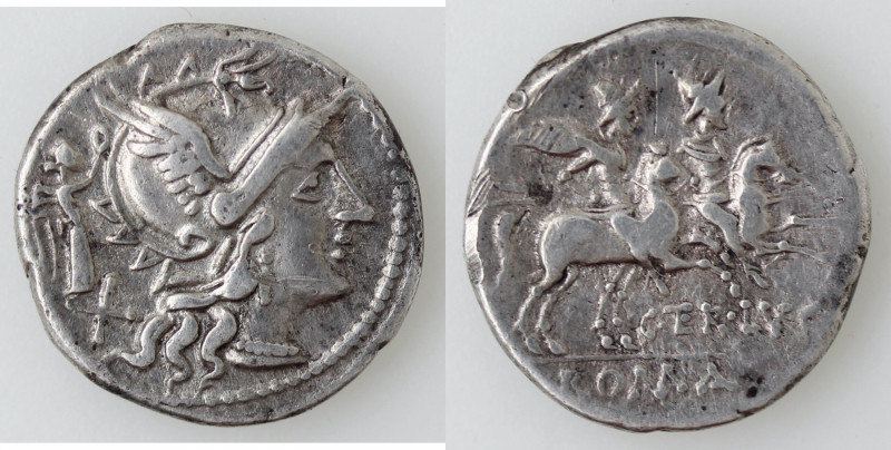Repubblica Romana. Gens Terentia. C. Terentius Lucanus. ca. 147 a.C. Denario. Ag...