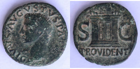 Impero Romano. Augusto. 27 a.C. - 14 d.C. Asse. Ae. D/ Testa di Augusto verso sinistra DIVVS AVGVSTVS PATER. R/ PROVIDENT Altare tra SC. RIC.81 (Tiber...
