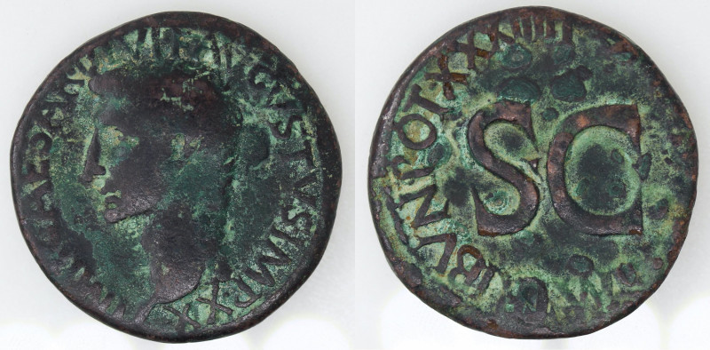 Impero Romano. Augusto. 27 a.C. - 14 d.C. Asse. Ae. D/ IMP CAESAR DIVI F AVGVSTV...