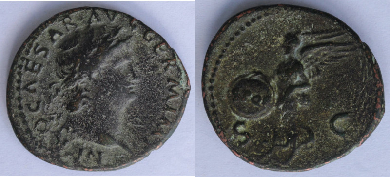 Impero Romano. Nerone. 54-68 d.C. Asse. Ae. D/ NERO CAESAR AVG GERM IMP. Testa l...