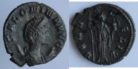 Impero Romano. Salonina, moglie di Gallieno, deceduta nel 268 d.C. Antoniniano. Mi. D/ SALONINA AVG. Busto diademato e drappeggiato a destra su cresce...