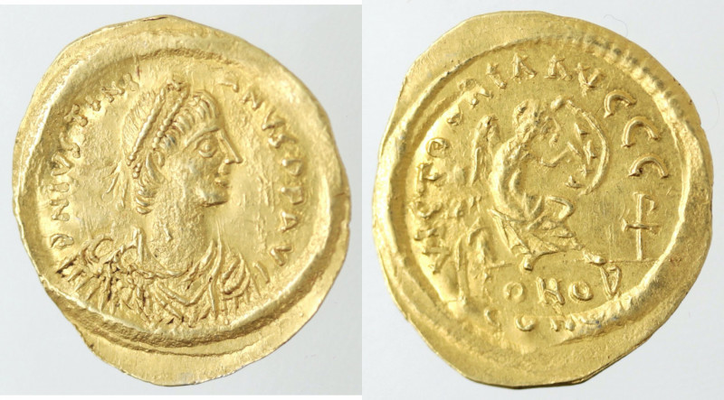 Impero Bizantino. Giustiniano. 527-565 d.C. Semisse. Au. Costantinopoli. Peso gr...