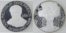 Monete Estere. Austria. 500 Shilling 1989. Ag. Gustav Klimt. KM# 2987. Peso 23,98 gr. Diametro 37 mm. Proof. (3822)