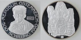 Monete Estere. Austria. 500 Shilling 1990. Ag. 100° anniversario della nascita di Egon Schiele. KM# 2992. Peso 24,26 gr. Diametro 37 mm. Proof. (3822)...