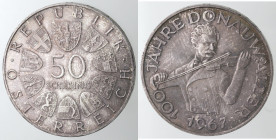 Monete Estere. Austria. 50 Scellini 1967. KM# 2902. Ag. Peso gr. 20,00. qFDC. Patinata. (D.6220)