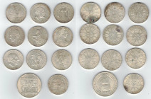 Monete Estere. Austria. Lotto di 11 Pezzi. 100 Shilling 1975. 25 Shilling Vari Anni. Ag. Mediamente qSPL. (7822)