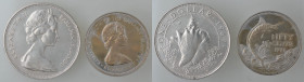 Monete Estere. Bahamas. Elisabetta II. Lotto di 2 Pezzi. Dollaro 1969. Ag. KM# 8. Peso 18,25. Diametro 34 mm. SPL. Colpetto al bordo, 5 Cent 1971 (Ni)...